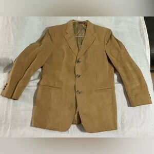 VTG Sakowitz Stuart Reed Men’s M Blazer Front 2-Button Tan Color Coat Suede